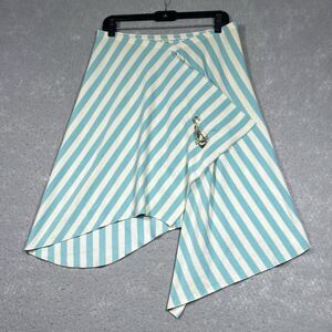 Juicy Couture Skirt Womens Large Blue White Stripes Bikini Beach Wrap Cover Up